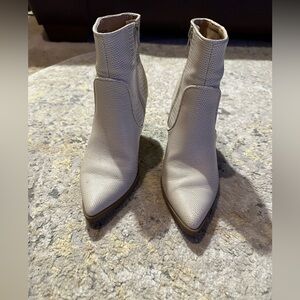 Express Textured Cream Ankle Boots